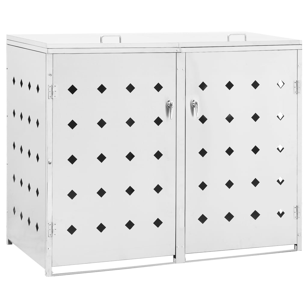 

vidaXL Double Wheelie Bin Shed 63.4 gal Stainless Steel