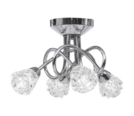 vidaXL Ceiling Lamp with Glass Lattice Shades for 4 G9 Bulbs