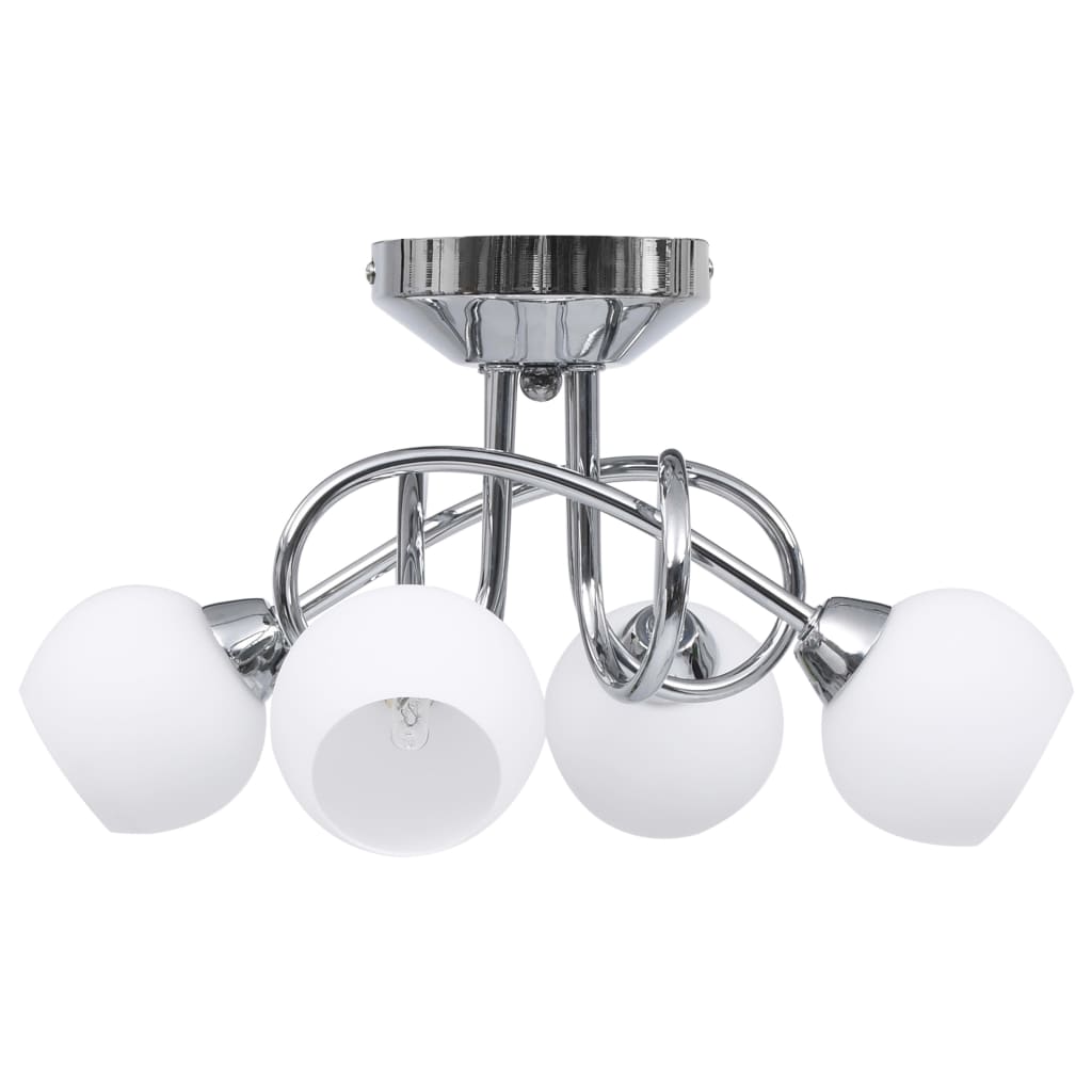 vidaXL Ceiling Lamp with Round White Ceramic Shades for 4 G9 Bulbs