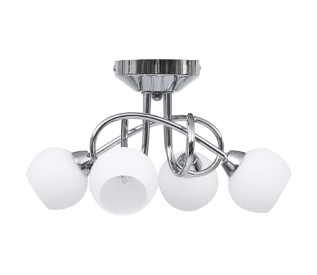 vidaXL Ceiling Lamp with Round White Ceramic Shades for 4 G9 Bulbs