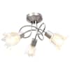 vidaXL laelamp l&auml;bipaistvate klaasist varjudega 3 E14 pirni, tulp