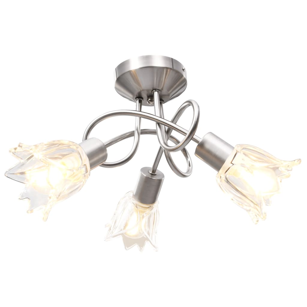 vidaXL loftlampe transparente glasskærme til 3 E14-pærer tulipanform