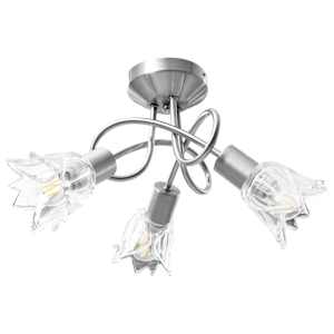Stropní lampa průhledná skleněná stínidla 3 žárovky E14 tulipán - obrázek 2