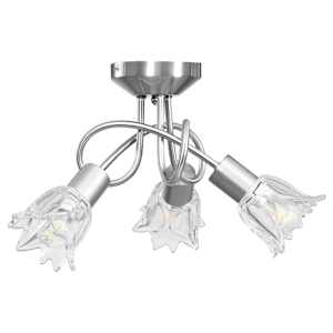 Stropní lampa průhledná skleněná stínidla 3 žárovky E14 tulipán - obrázek 4