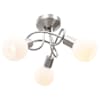 vidaXL laelamp keraamiliste varjudega 3 E14 pirni jaoks, valge kera