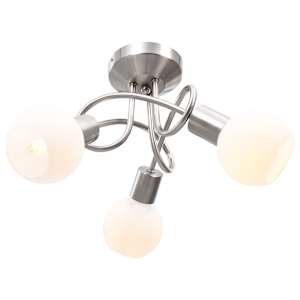 vidaXL laelamp keraamiliste varjudega 3 E14 pirni jaoks, valge kera