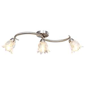 vidaXL laelamp l&auml;bipaistvate klaasist varjudega 3 E14 pirni, tulp