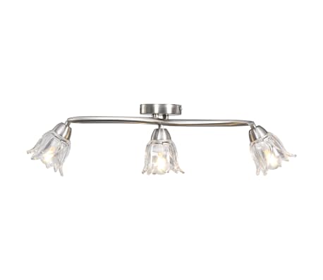 vidaXL Ceiling Lamp with Transparent Glass Shades for 3 E14 Bulbs Tulip