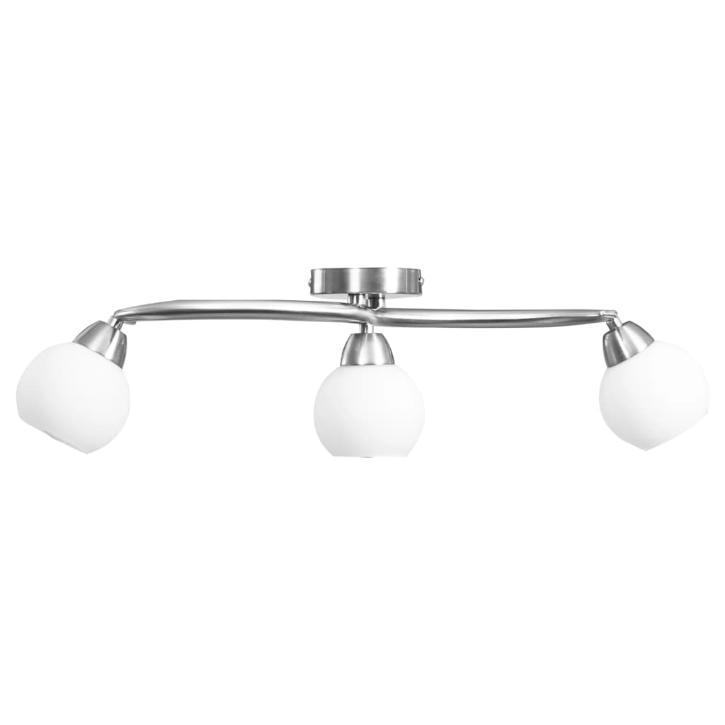 

vidaXL Plafondlamp met keramieken bolvormige kappen voor 3xE14 wit
