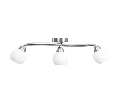 vidaXL Ceiling Lamp with Ceramic Shades for 3 E14 Bulbs White Bowl