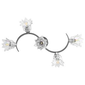 Stropní lampa průhledná skleněná stínidla 5 žárovek E14 tulipán - obrázek 5