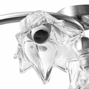 Stropní lampa průhledná skleněná stínidla 5 žárovek E14 tulipán - obrázek 8