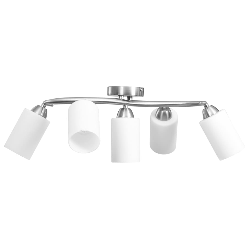 

vidaXL Plafondlamp met keramieken cilindervormige kappen 5xE14 wit