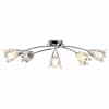 vidaXL laelamp l&auml;bipaistvate klaasist varjudega 5 E14 pirni, tulp