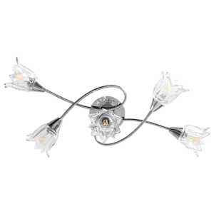 Stropní lampa průhledná skleněná stínidla 5 žárovek E14 tulipán - obrázek 5