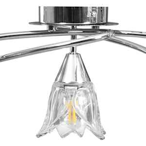 Stropní lampa průhledná skleněná stínidla 5 žárovek E14 tulipán - obrázek 6