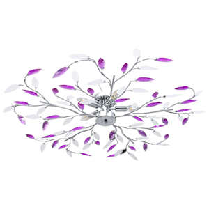 Stropna svetilka z akrilnimi listi za 5 E14 žarnic vijolična
