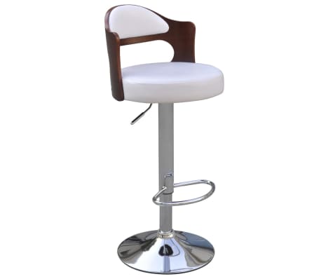 vidaXL Tabourets de bar lot de 4 cadre en bois cuir synthétique blanc