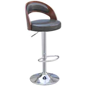 vidaXL Baro taburetės, 2vnt., juodos, lenkta mediena ir dirbtinė oda