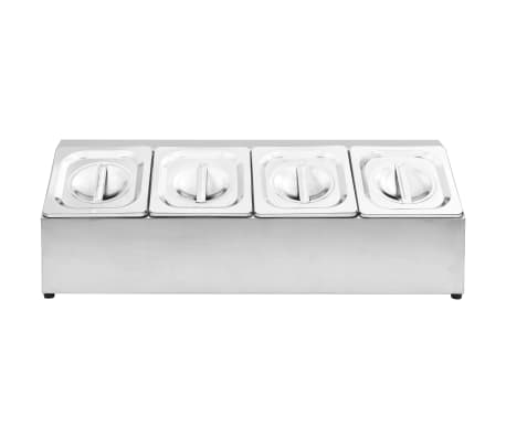 vidaXL Soporte bandeja Gastronorm con 5 bandejas 1/6 acero inoxidable