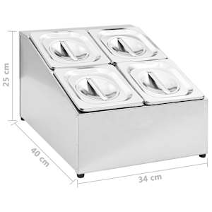 Nástavba na gastronádoby pro 4 GN 1/6 nádoby nerezová ocel - obrázek 9
