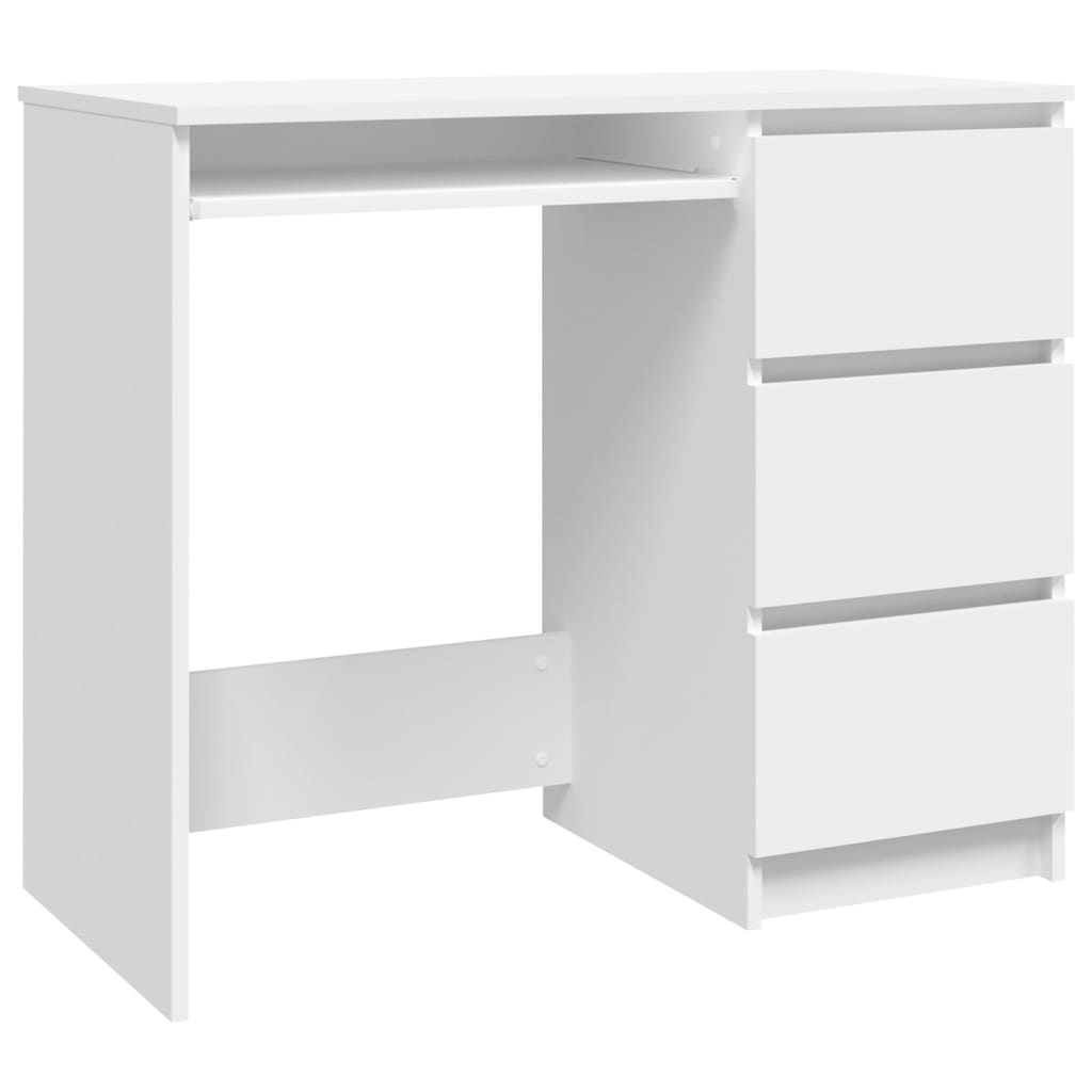 

vidaXL Desk White 35.4"x17.7"x29.9" Engineered Wood