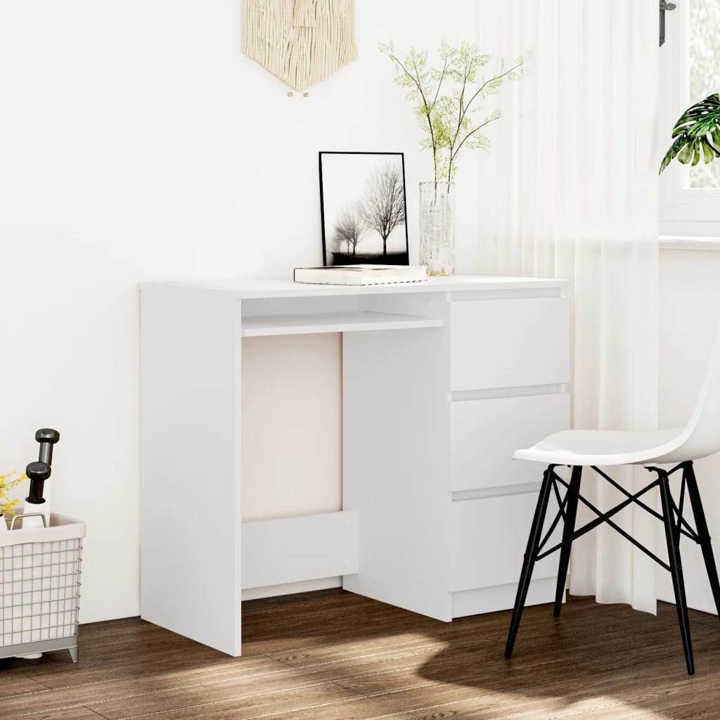 Schreibtisch Weiß 90x45x76 cm Holzwerkstoff-1
