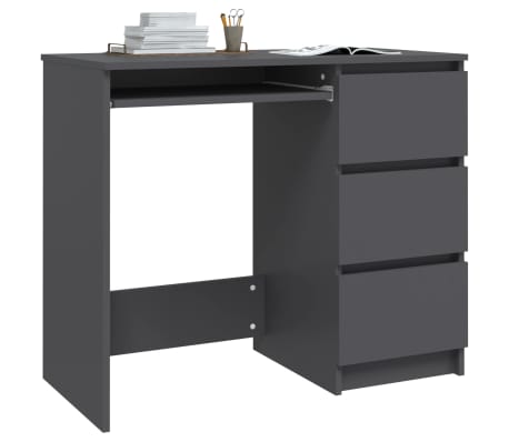 vidaXL Bureau 90x45x76 cm spaanplaat grijs