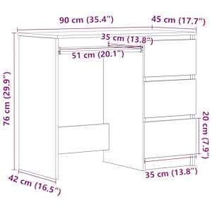 Psací stůl betonově šedý 90 x 45 x 76 cm kompozitní dřevo - obrázek 12
