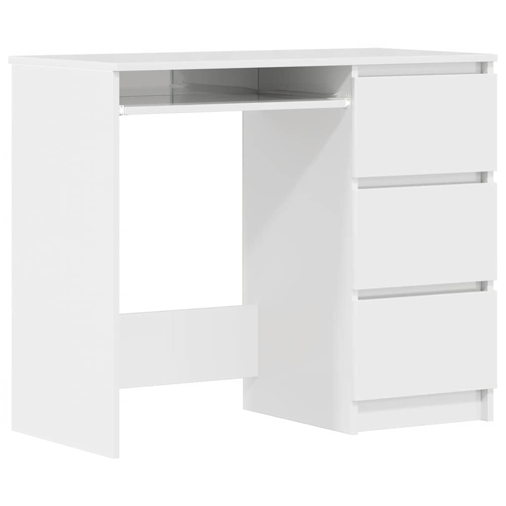 vidaXL Psací stůl bílý s vysokým leskem 90x45x76 cm kompozitní dřevo
