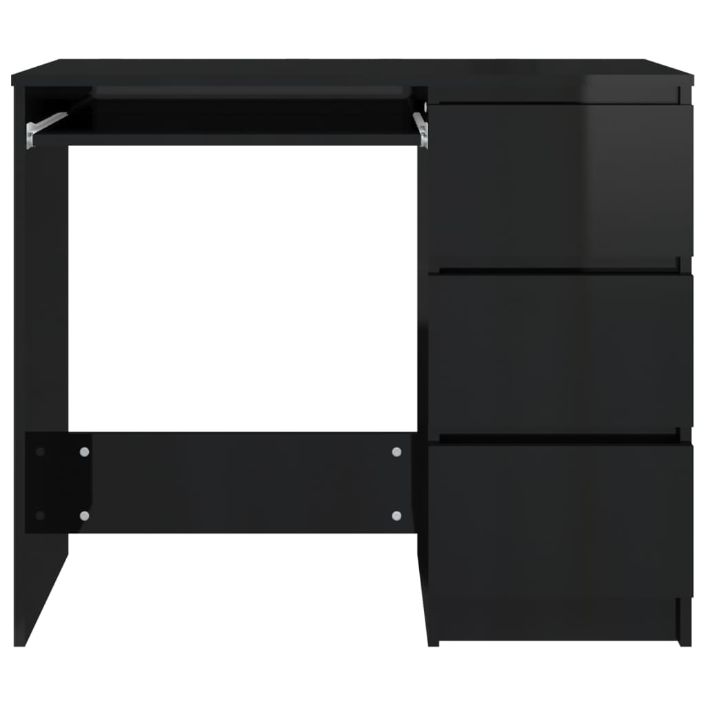 Schreibtisch Hochglanz-Schwarz 90 x 45 x 76 cm Spanplatte