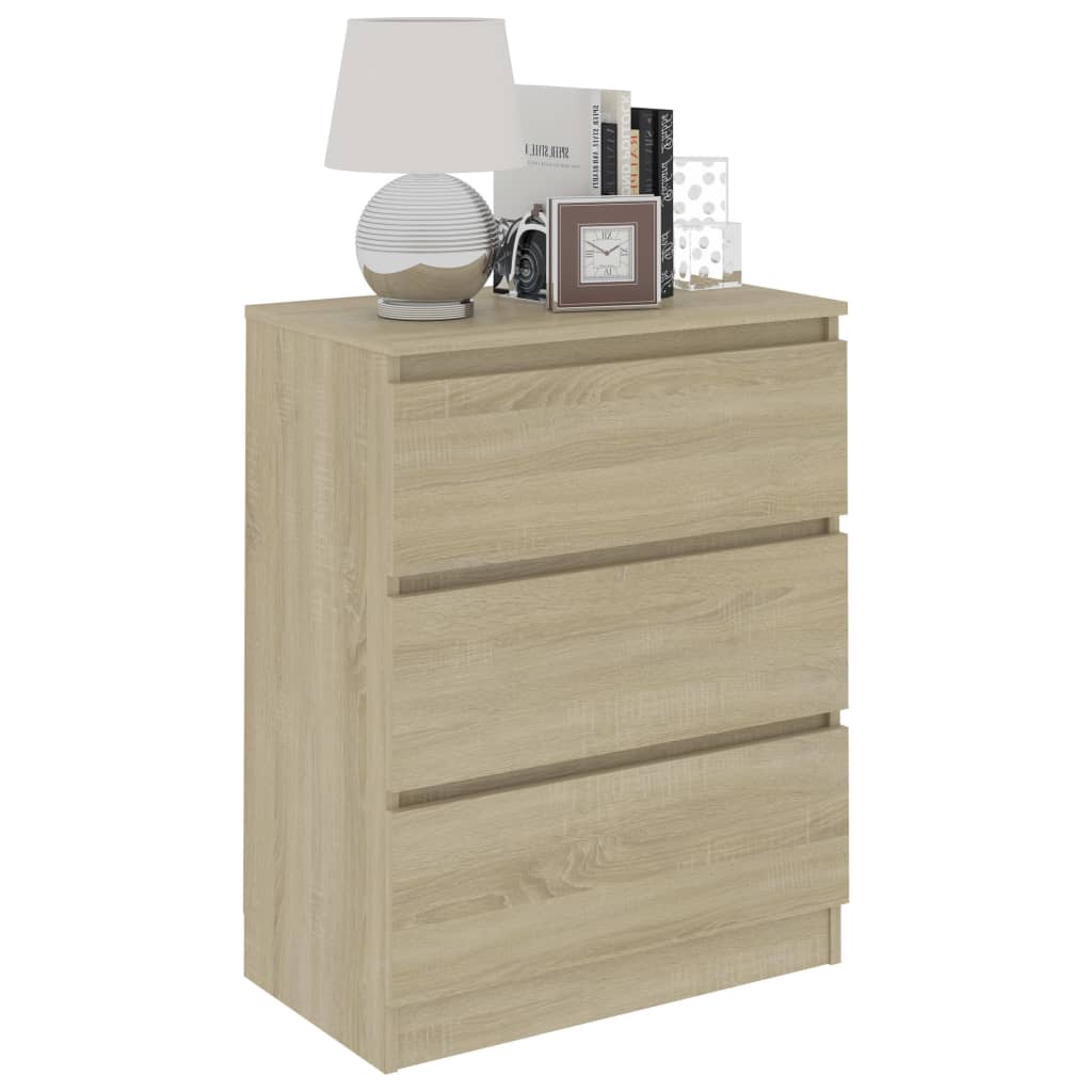 

vidaXL Dressoir 60x35x76 cm bewerkt hout sonoma eikenkleurig