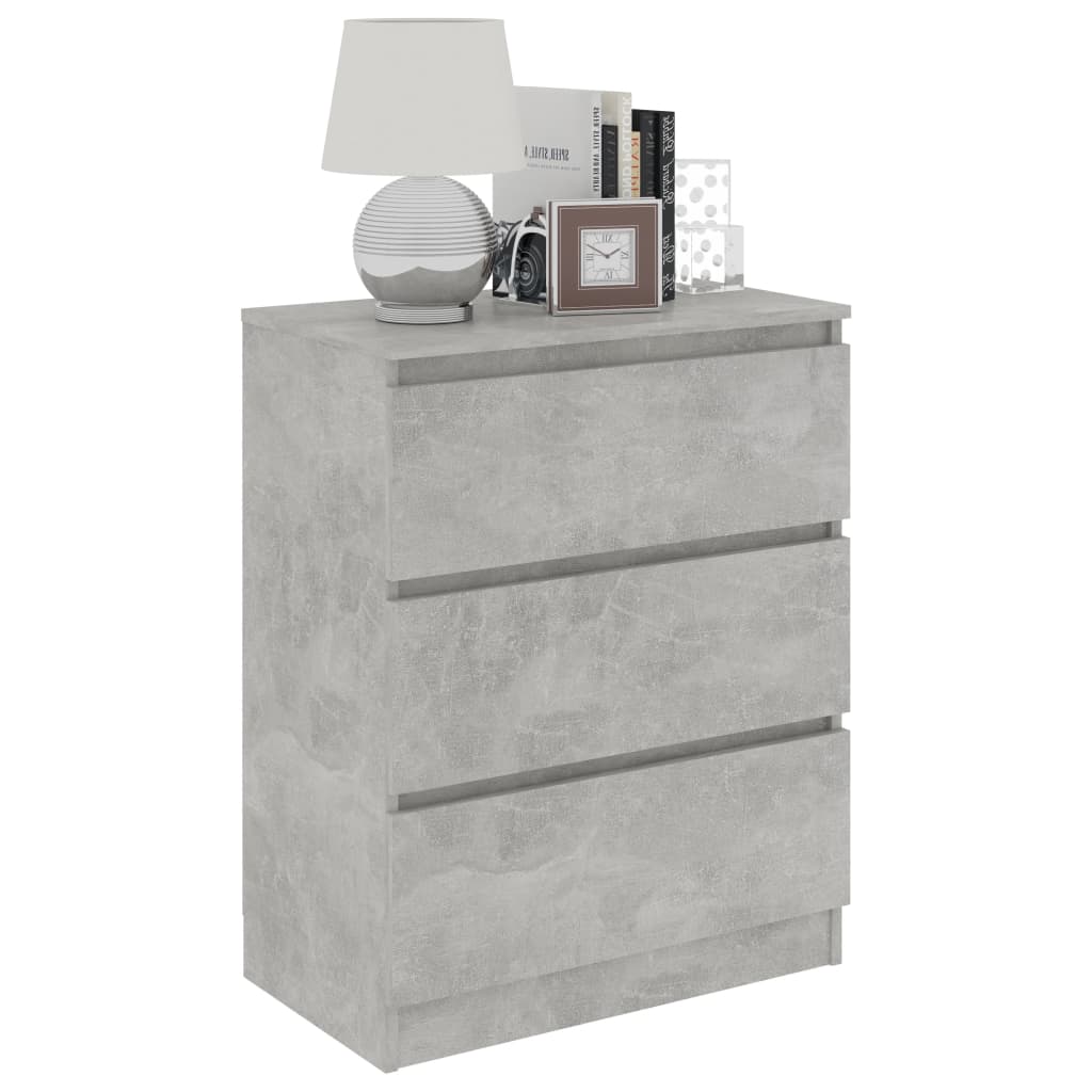 

vidaXL Dressoir 60x35x76 cm bewerkt hout betongrijs