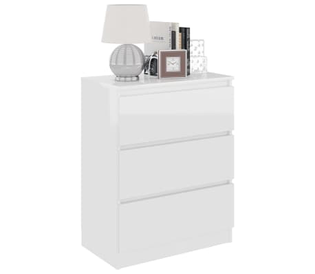 vidaXL Skjenk høyglans hvit 60x35x76 cm konstruert tre