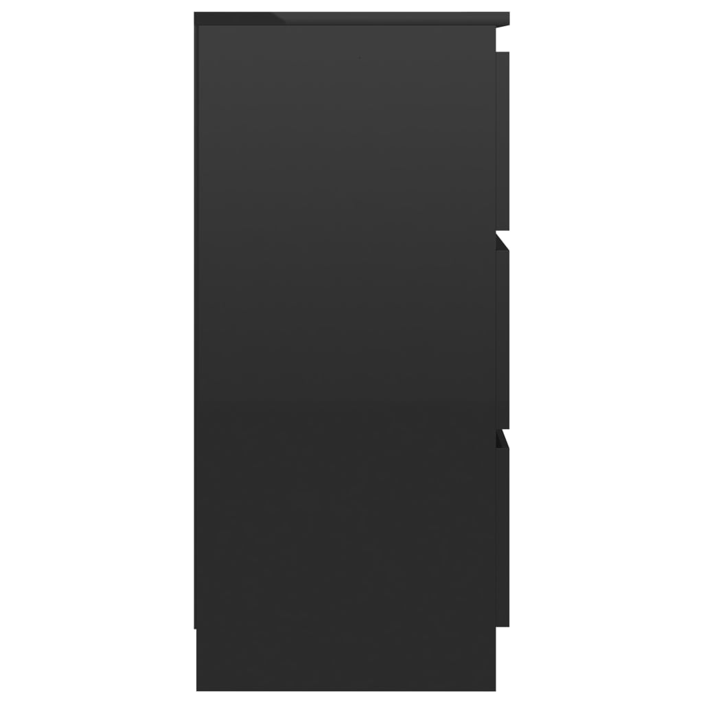 Dressoir 60x33,5x76 cm spaanplaat hoogglans zwart