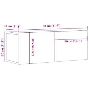 TV stolek bílý 80x30x30 cm kompozitní dřevo - obrázek 9