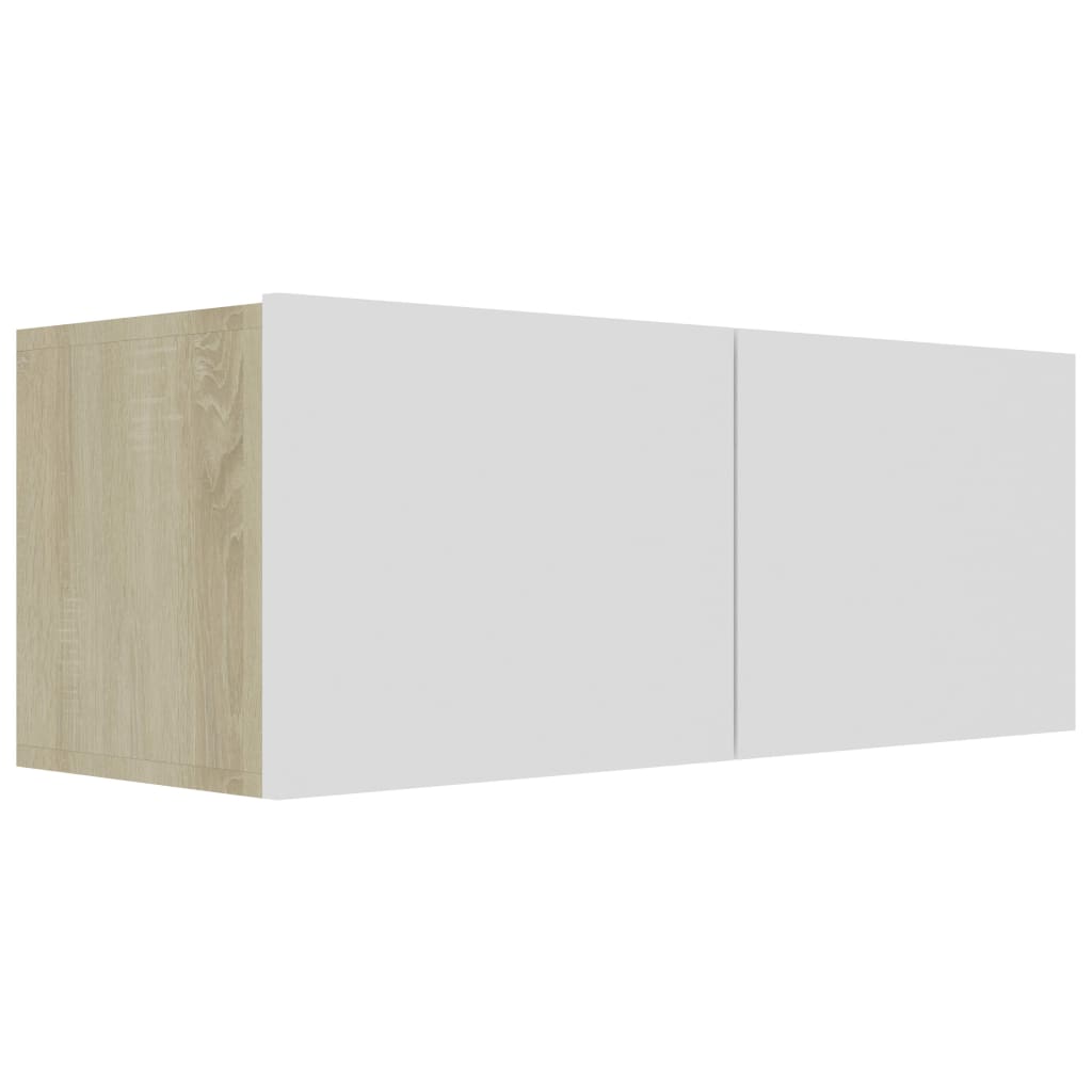 

vidaXL TV Cabinet White and Sonoma Oak 31.5"x11.8"x11.8" Engineered Wood