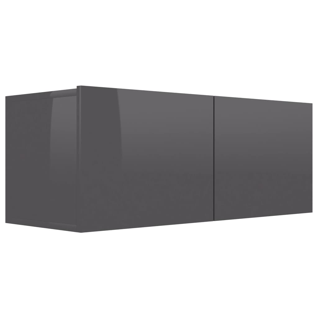 

vidaXL TV Cabinet High Gloss Gray 31.5"x11.8"x11.8" Chipboard