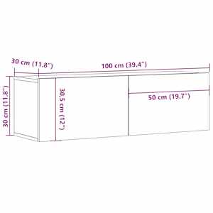 TV stolek bílý 100x30x30 cm kompozitní dřevo - obrázek 9