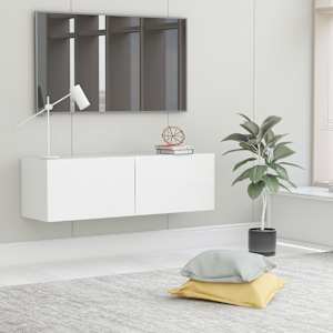 TV stolek bílý 100x30x30 cm kompozitní dřevo - obrázek 1