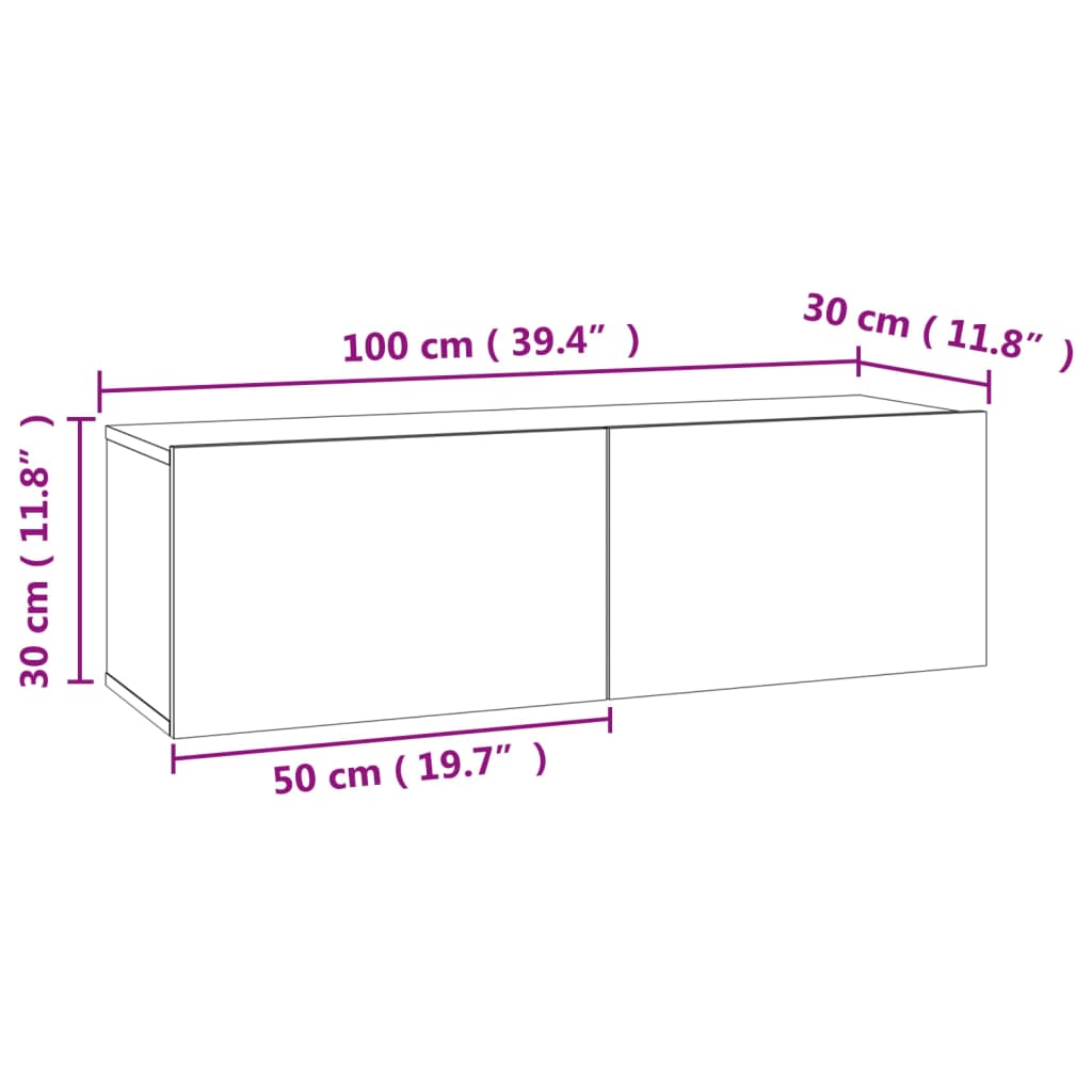 TV ormarić boja betona 100 x 30 x 30 cm od konstruiranog drva