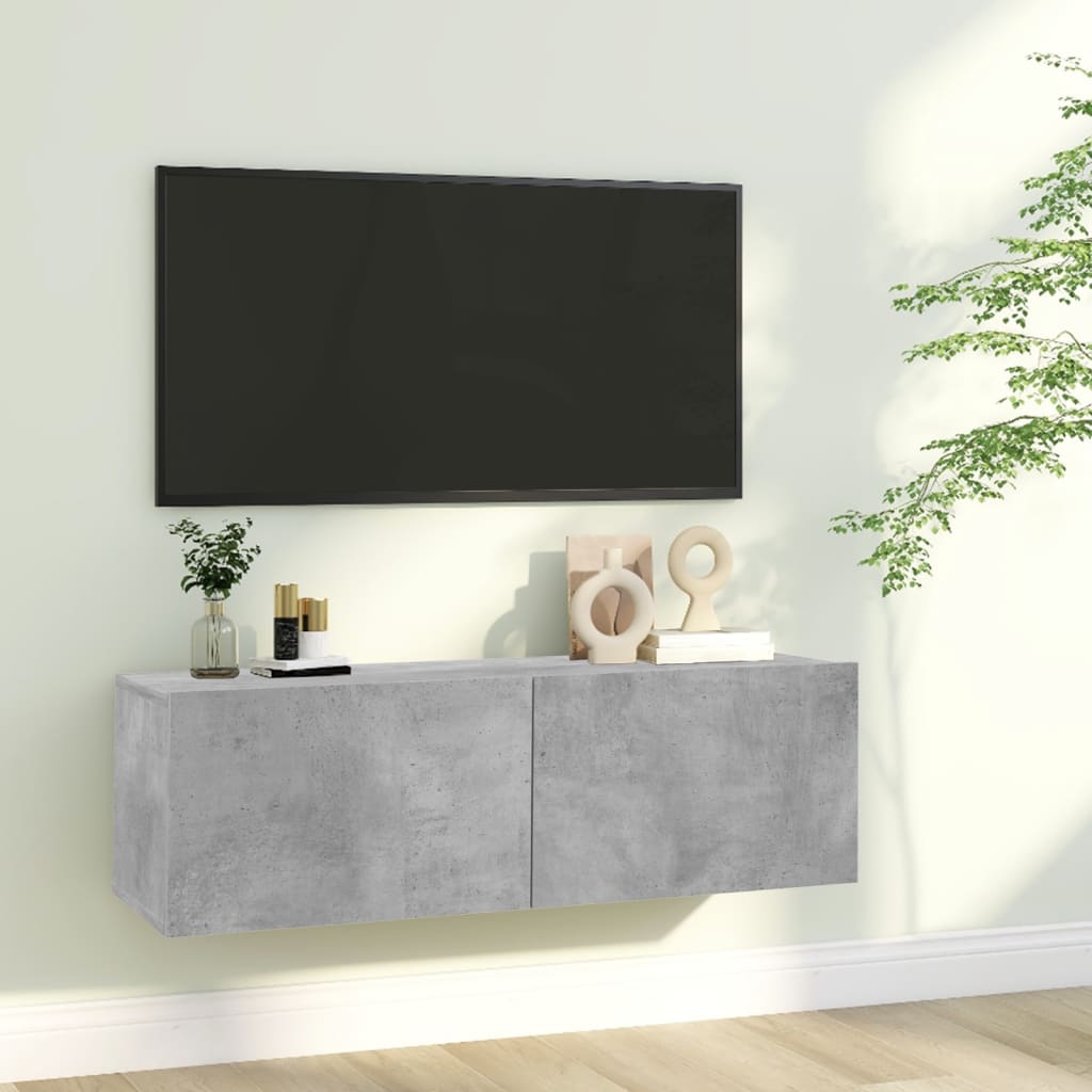 vidaXL Comodă TV, gri beton, 100 x 30 x 30 cm, lemn prelucrat