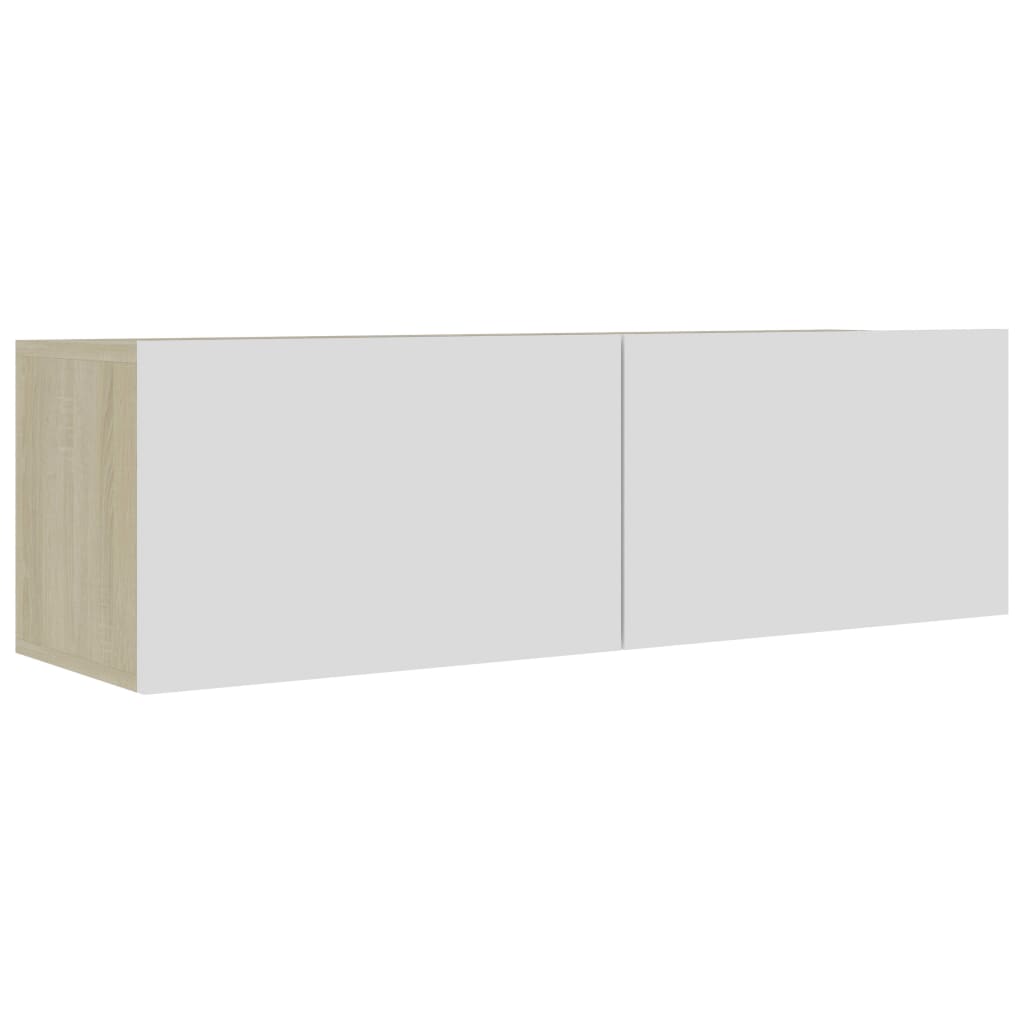

vidaXL TV Cabinet White and Sonoma Oak 39.4"x11.8"x11.8" Chipboard