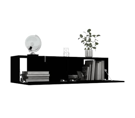 vidaXL TV Cabinet Black 120x30x30 cm Engineered Wood