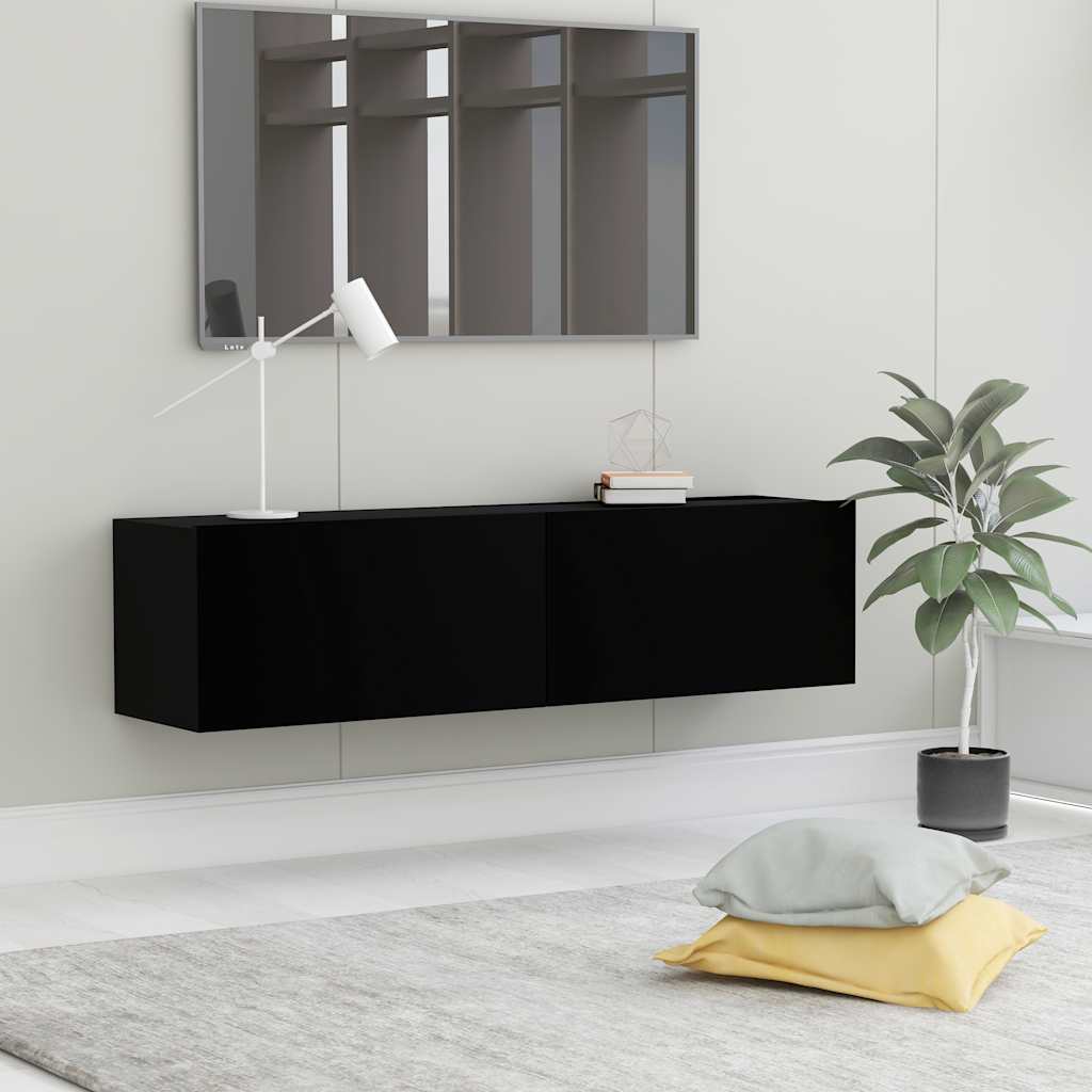 vidaXL Szafka TV, czarna, 120x30x30 cm, materia drewnopochodny