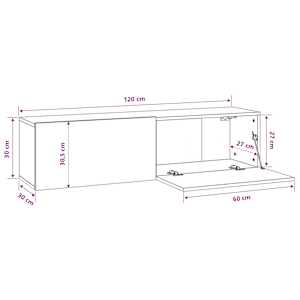 TV stolek betonově šedý 120x30x30 cm kompozitní dřevo - obrázek 8