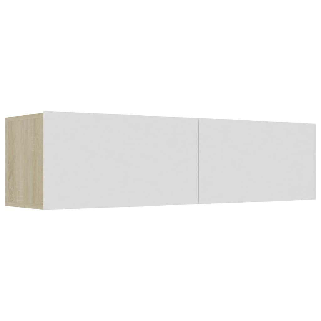 

vidaXL TV Cabinet White and Sonoma Oak 47.2"x11.8"x11.8" Chipboard