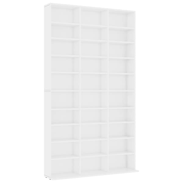 vidaXL CD-kapp, valge, 102 x 23 x 177,5 cm, tehispuit