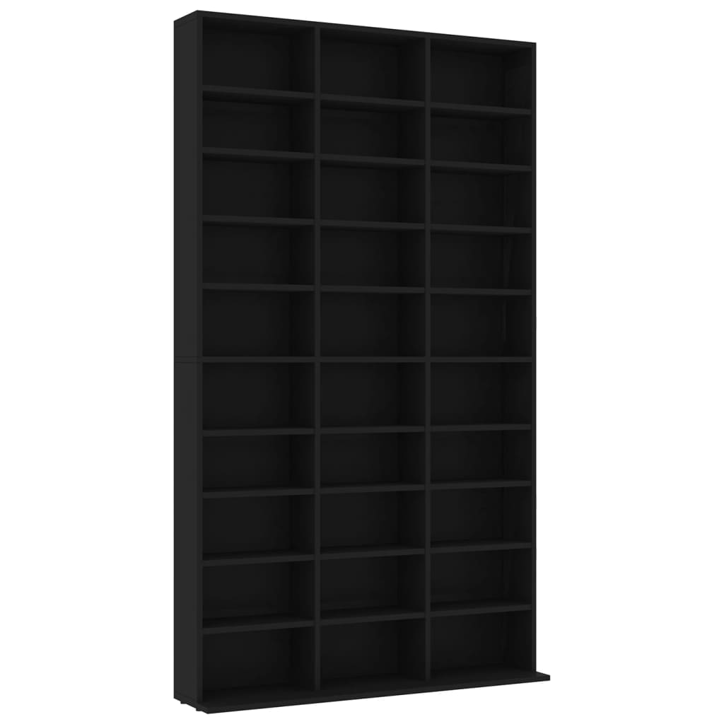 

vidaXL CD Cabinet Black 40.2"x6.3"x69.9" Engineered Wood