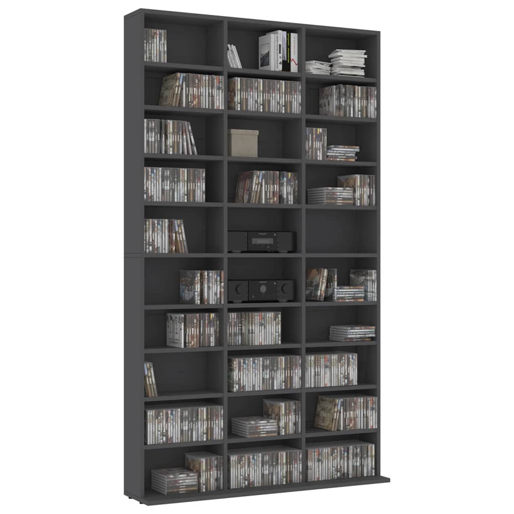 vidaXL CD Cabinet Gray 40.6"x9"x69.9" Chipboard